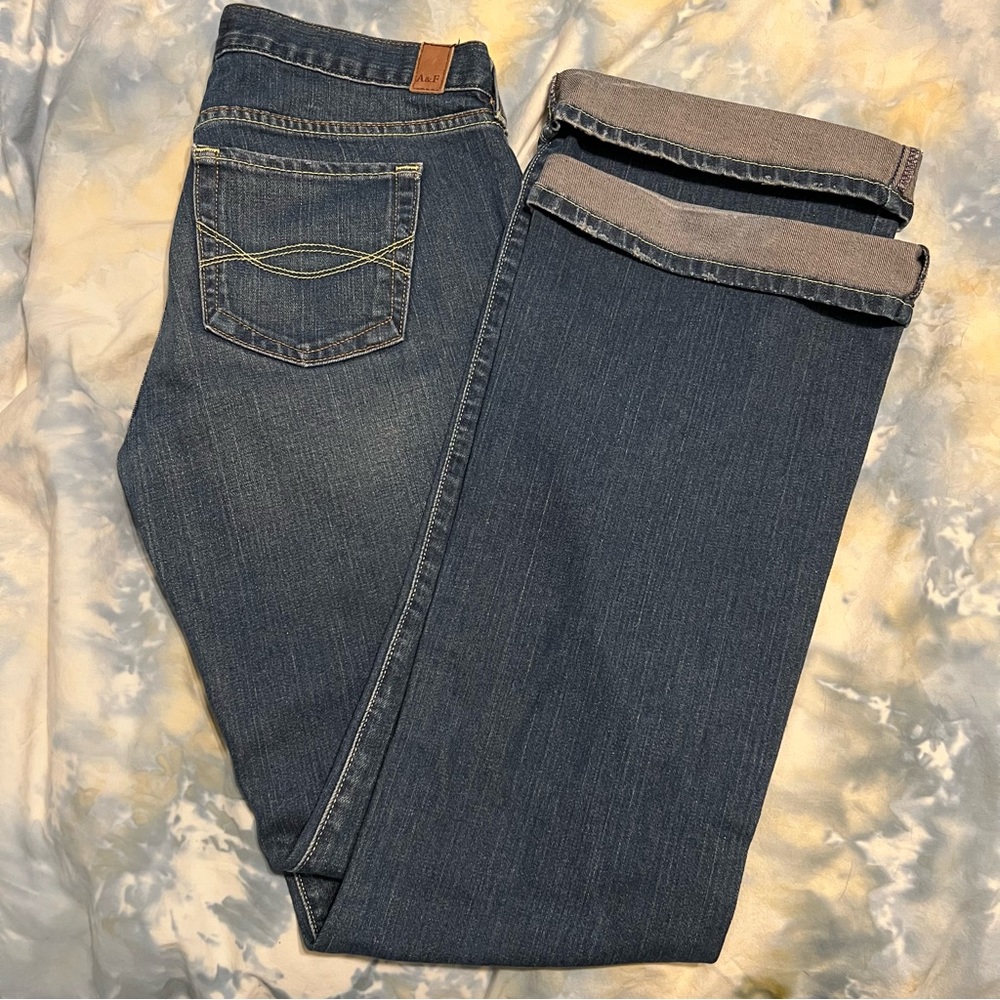 Abercrombie and fitch blue jeans size 8 Long stretch